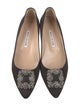 Manolo Blahnik Satin Crystal Embellishments Flats