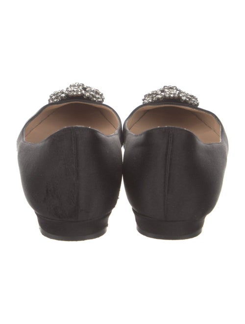 Manolo Blahnik Satin Crystal Embellishments Flats