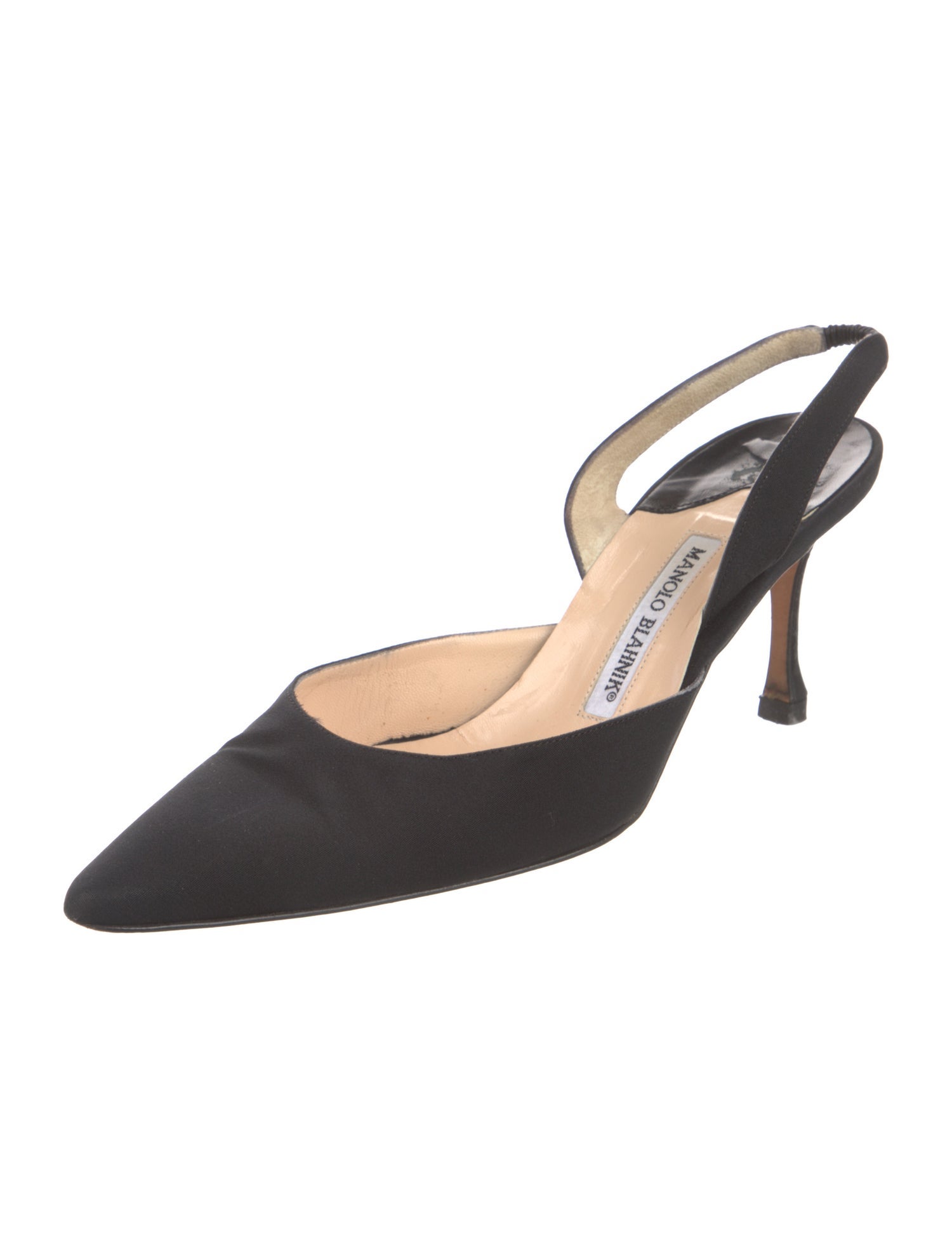 Manolo Blahnik Satin Slingback Pumps