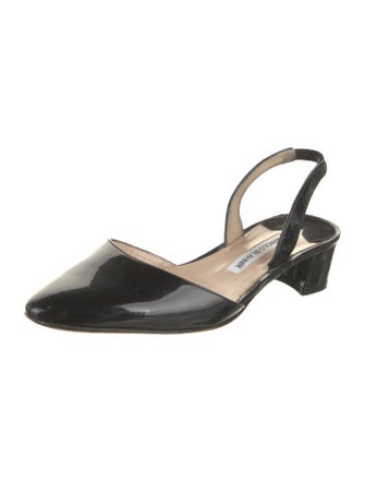 Manolo Blahnik Aspro Patent Leather Slingback Flats
