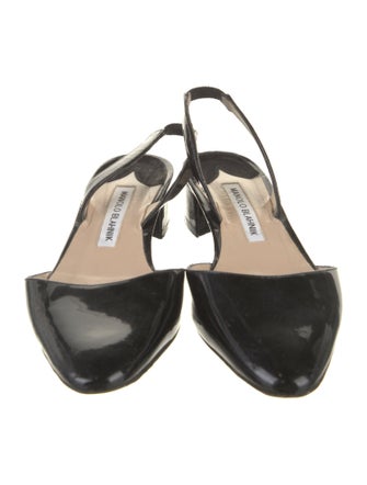 Manolo Blahnik Aspro Patent Leather Slingback Flats