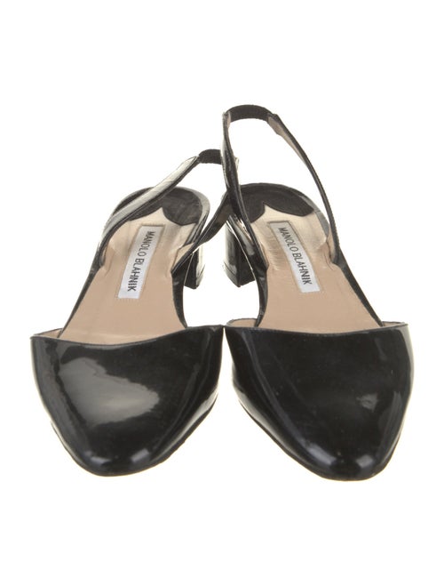 Manolo Blahnik Aspro Patent Leather Slingback Flats