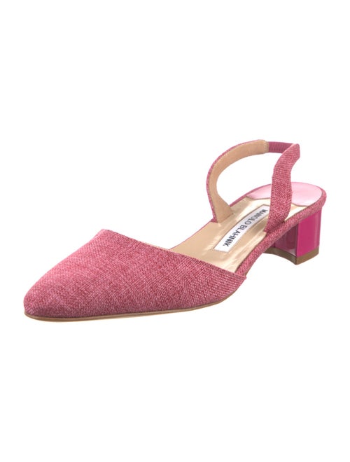 Manolo Blahnik Canvas Slingback Pumps