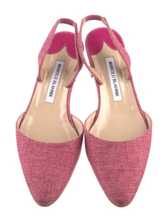 Manolo Blahnik Canvas Slingback Pumps