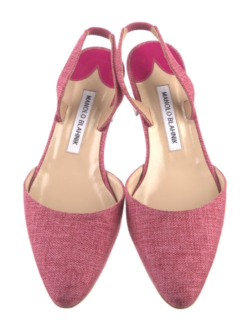 Manolo Blahnik Canvas Slingback Pumps