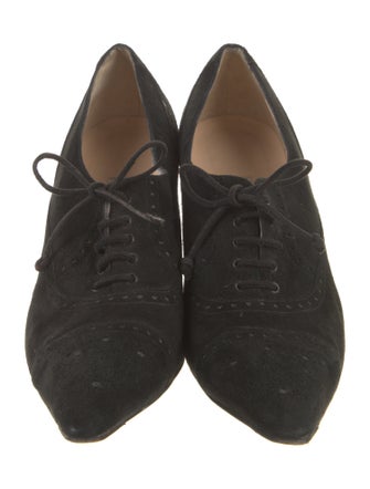 Manolo Blahnik Suede Lasercut Accents Pumps