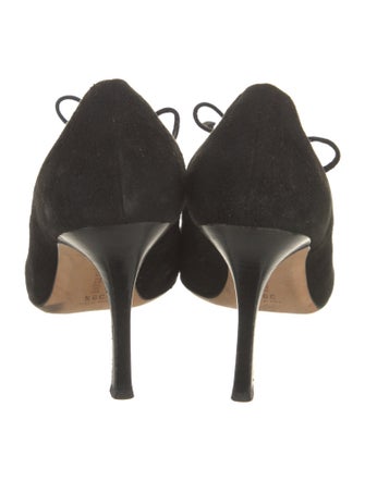 Manolo Blahnik Suede Lasercut Accents Pumps