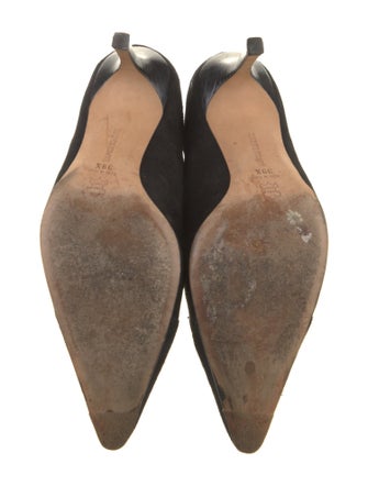 Manolo Blahnik Suede Lasercut Accents Pumps