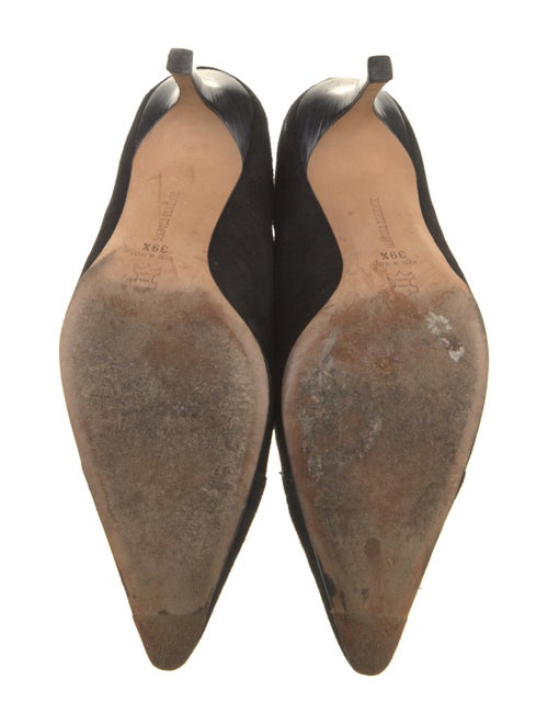 Manolo Blahnik Suede Lasercut Accents Pumps
