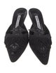 Manolo Blahnik Satin Sequin Embellishments Mules