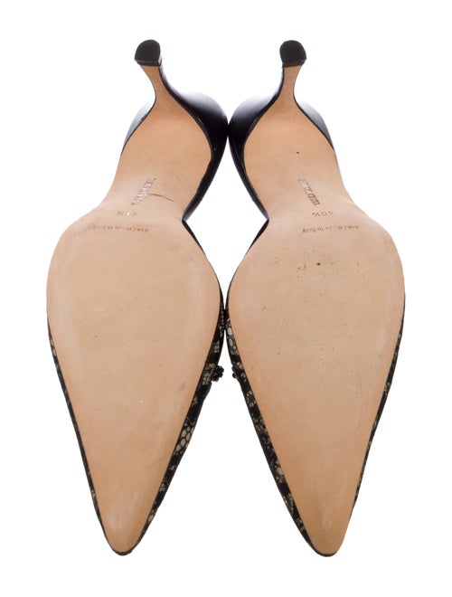 Manolo Blahnik Lace Lace Pattern Mules
