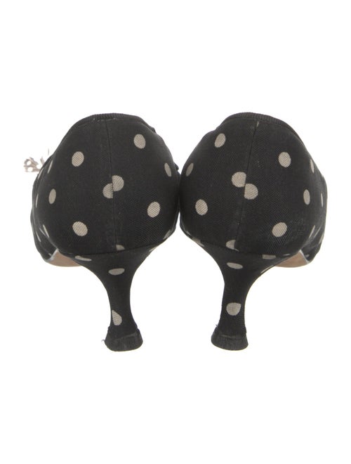 Manolo Blahnik Canvas Polka Dot Print Pumps