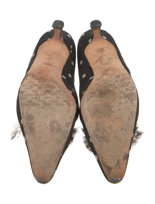 Manolo Blahnik Canvas Polka Dot Print Pumps