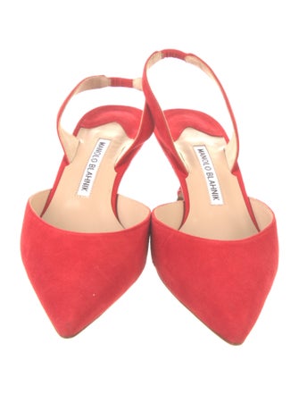 Manolo Blahnik Carolyne Suede Slingback Pumps