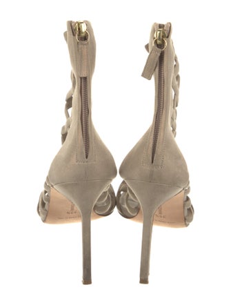 Manolo Blahnik Suede Cutout Accent Sandals