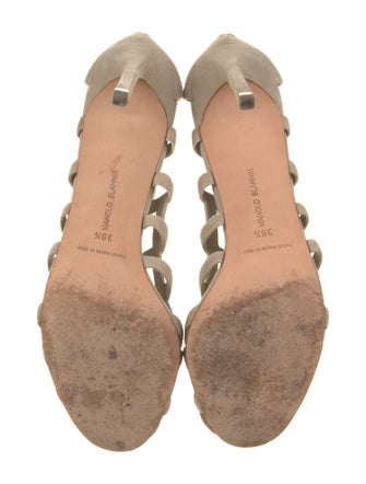 Manolo Blahnik Suede Cutout Accent Sandals