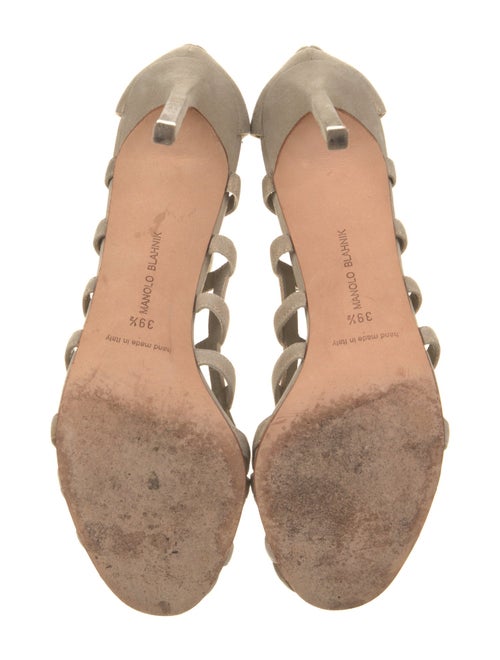 Manolo Blahnik Suede Cutout Accent Sandals
