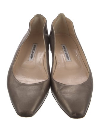 Manolo Blahnik Lanza Leather Ballet Flats
