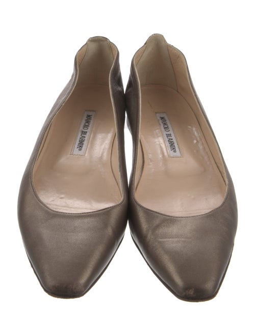 Manolo Blahnik Lanza Leather Ballet Flats