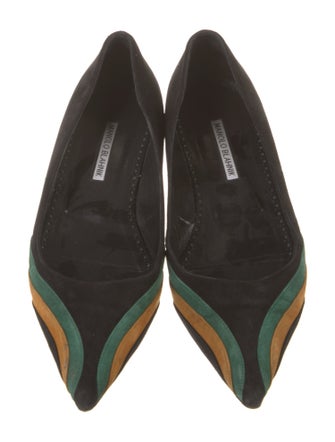 Manolo Blahnik Getax Suede Flats