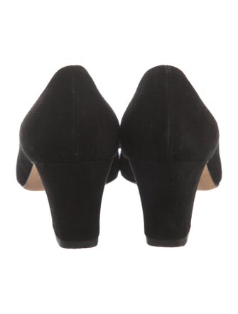 Manolo Blahnik Crepe De Chine Suede Pumps