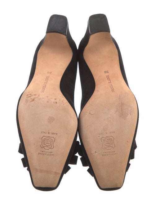 Manolo Blahnik Crepe De Chine Suede Pumps