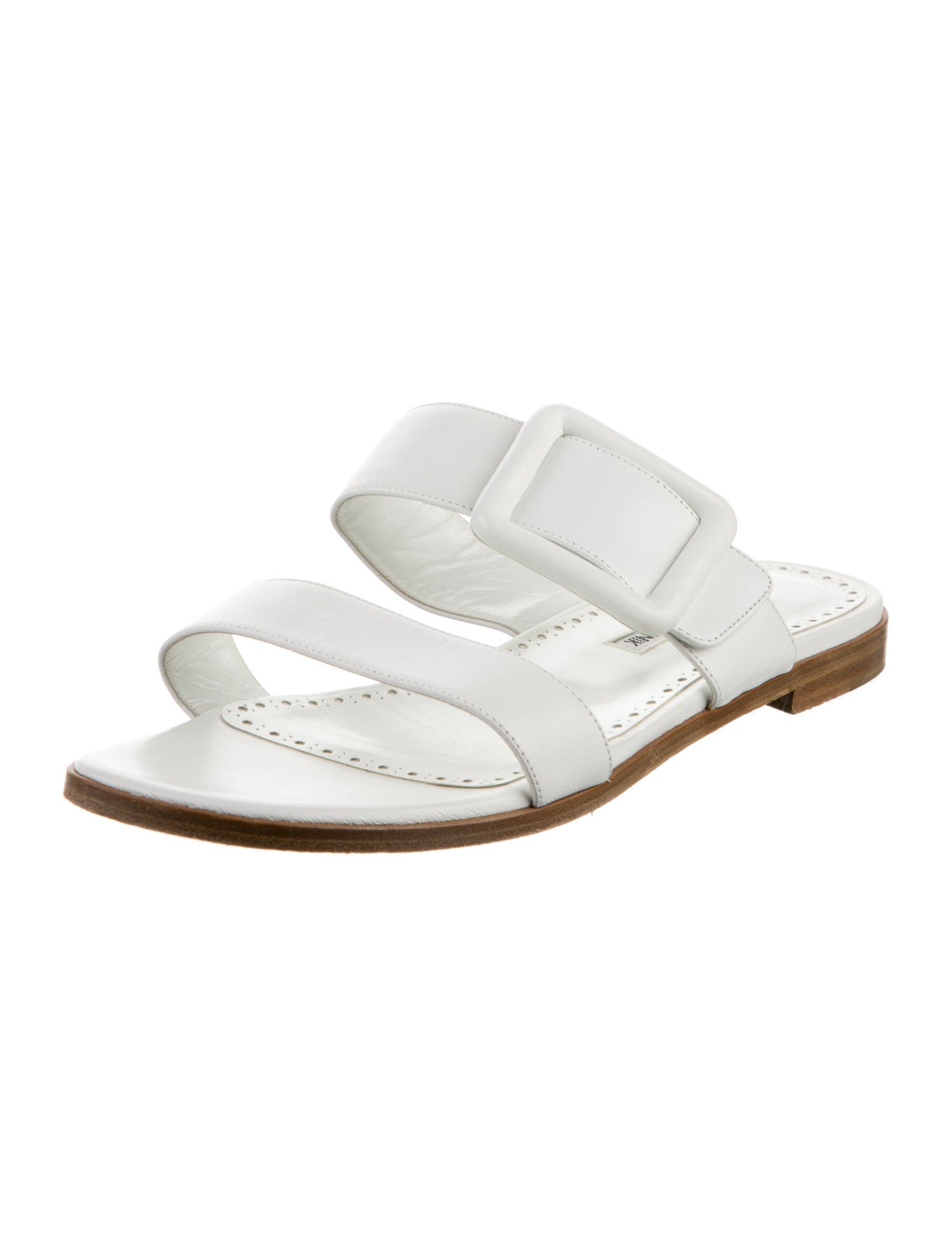 Manolo Blahnik Leather Slides