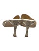 Manolo Blahnik Leather Animal Print Slides