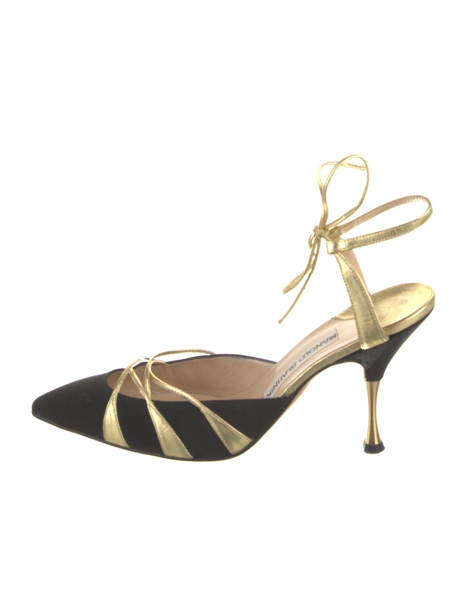 Manolo Blahnik Colorblock Pattern Slingback Pumps