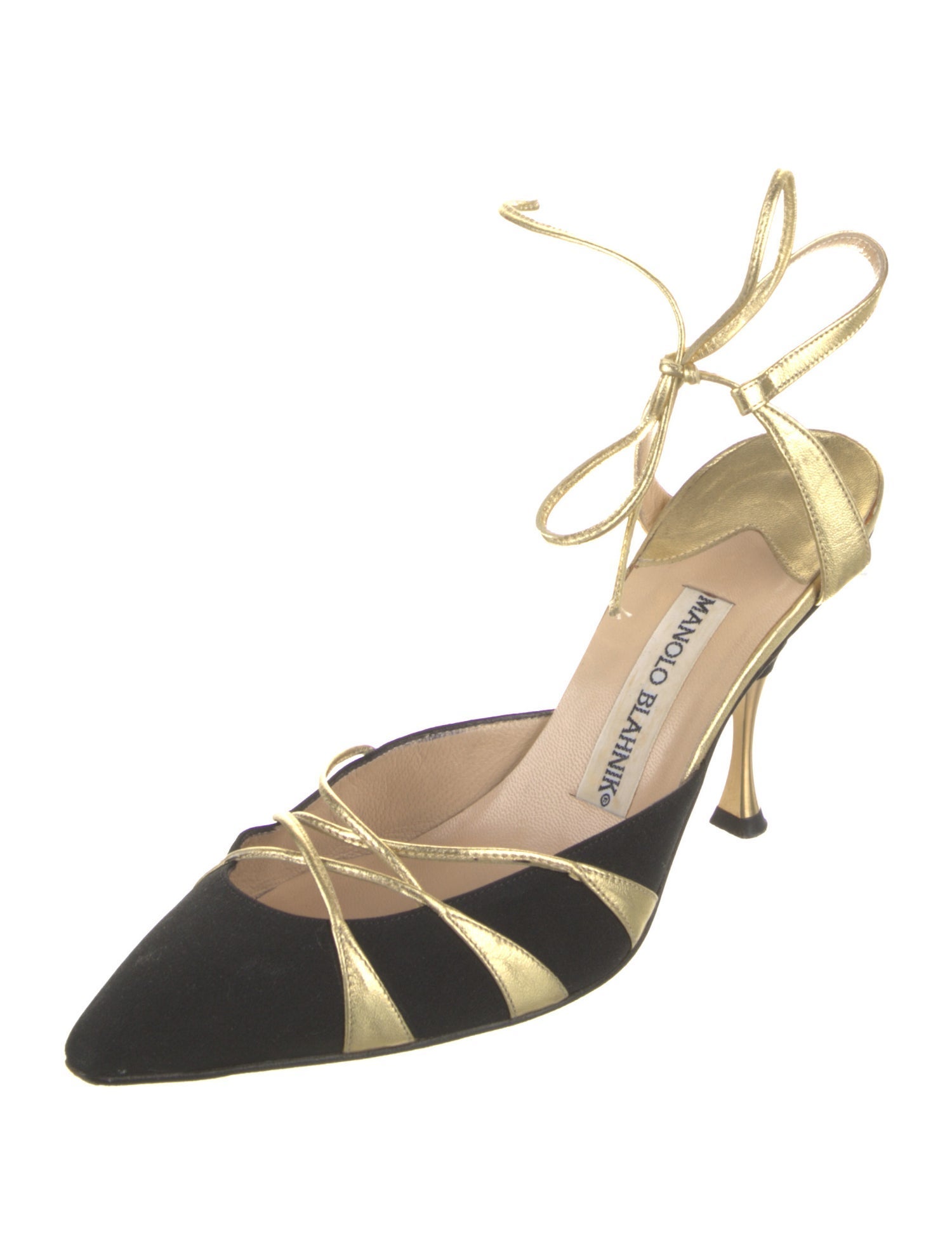 Manolo Blahnik Colorblock Pattern Slingback Pumps