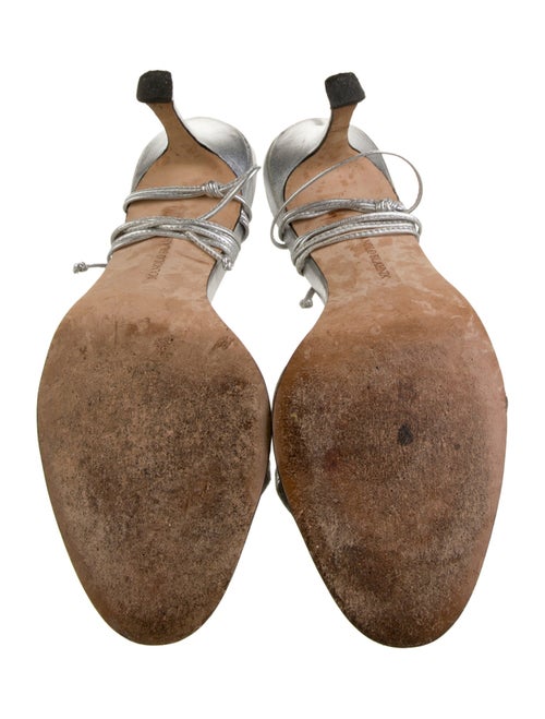 Manolo Blahnik Leather Crystal Embellishments Sandals