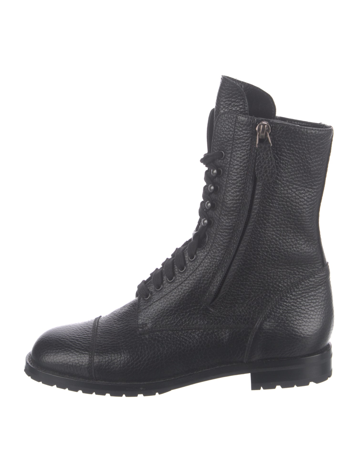 Manolo Blahnik Leather Combat Boots