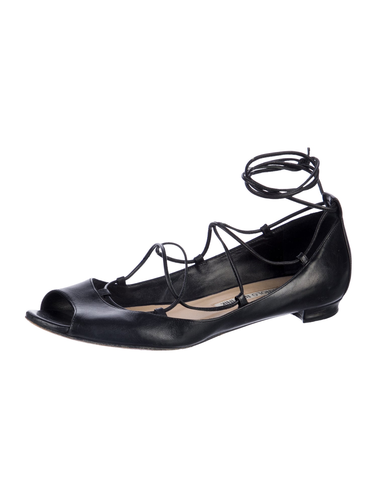 Manolo Blahnik Leather Ballet Flats