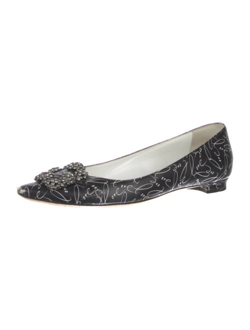 Manolo Blahnik Leather Printed Flats