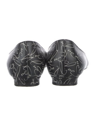 Manolo Blahnik Leather Printed Flats