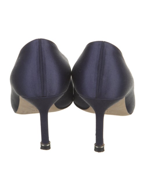 Manolo Blahnik Satin Crystal Embellishments Pumps