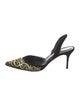 Manolo Blahnik Suede Patterned Slingback Pumps