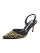 Manolo Blahnik Suede Patterned Slingback Pumps