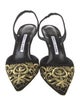 Manolo Blahnik Suede Patterned Slingback Pumps
