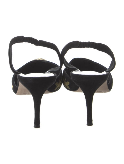 Manolo Blahnik Suede Patterned Slingback Pumps