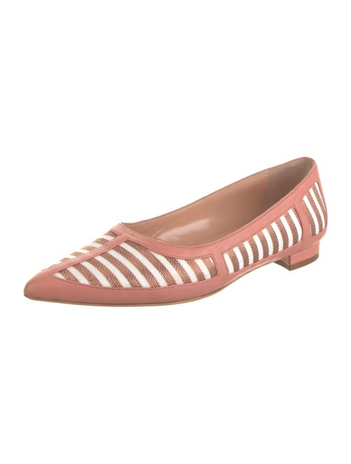 Manolo Blahnik Leather Striped Ballet Flats