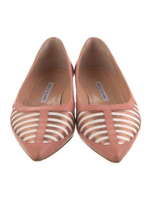 Manolo Blahnik Leather Striped Ballet Flats