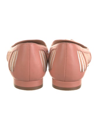 Manolo Blahnik Leather Striped Ballet Flats