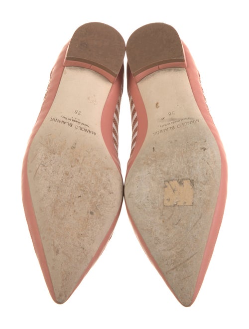 Manolo Blahnik Leather Striped Ballet Flats
