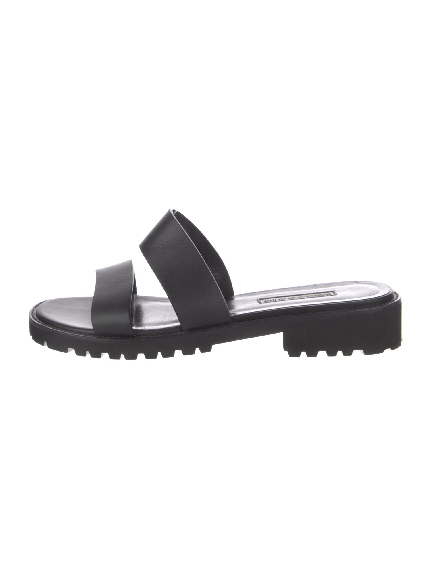 Manolo Blahnik Leather Slides