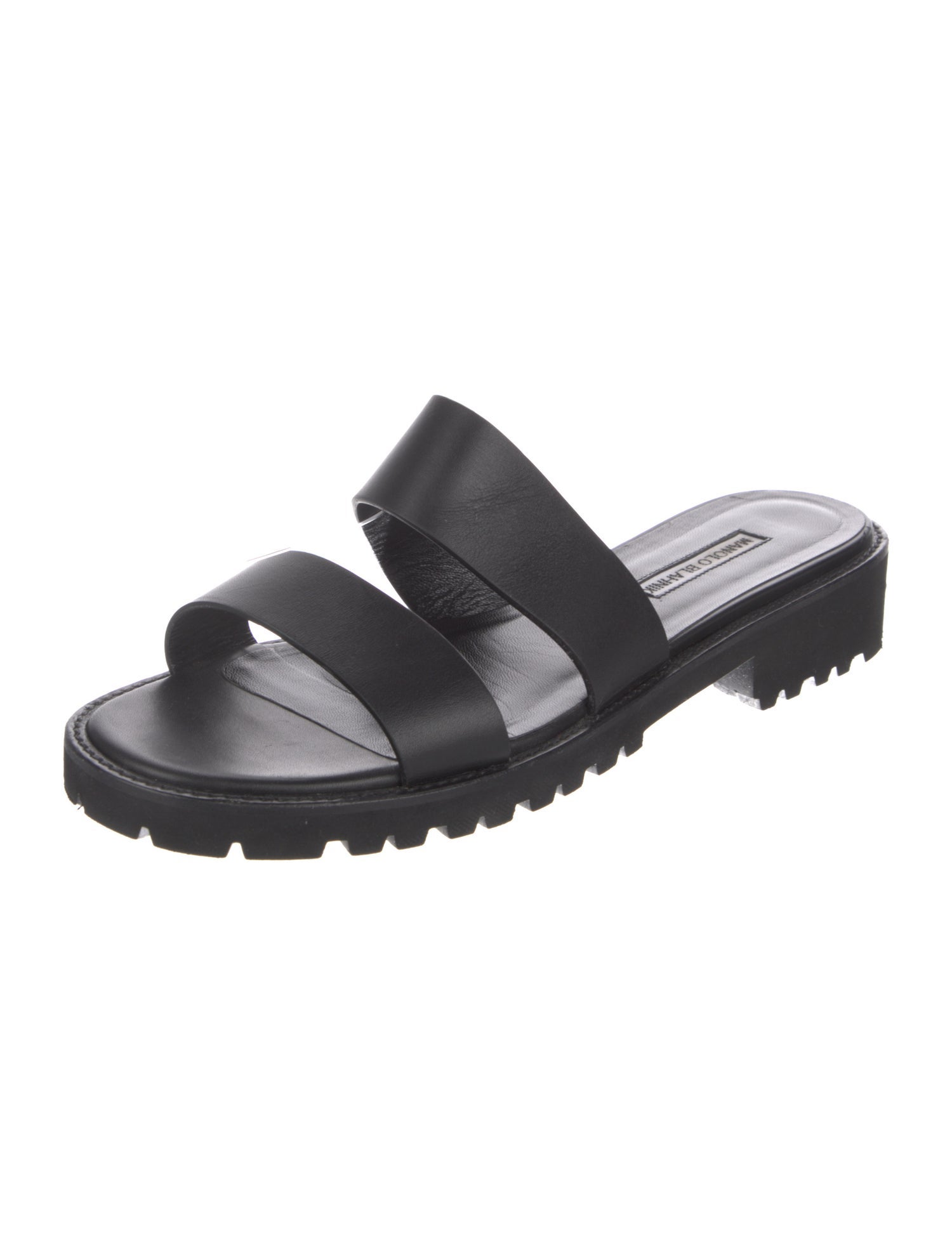 Manolo Blahnik Leather Slides