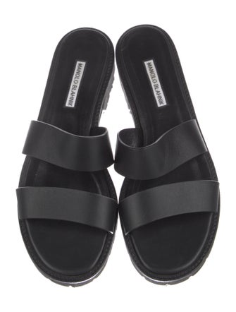 Manolo Blahnik Leather Slides