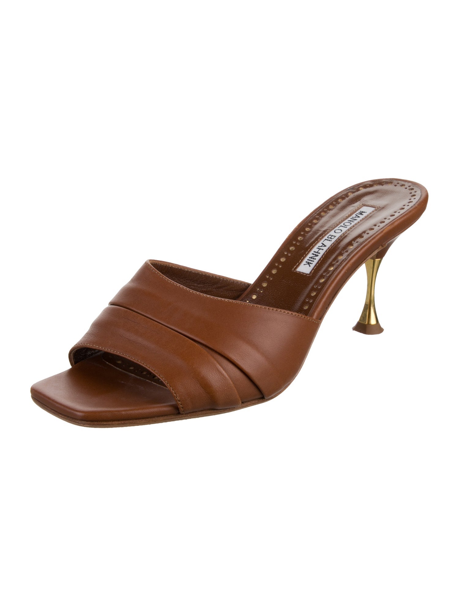 Manolo Blahnik Leather Slides