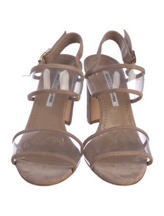 Manolo Blahnik Suede Slingback Sandals