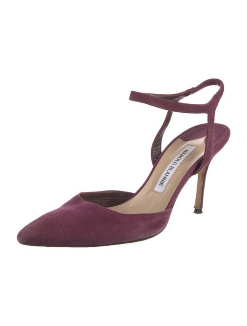 Manolo Blahnik Suede Slingback Pumps